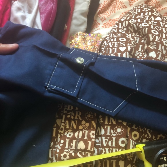 Vtg 60s stitch mod shirt dress navy mini gogo XXS - Picture 5 of 6